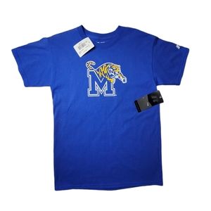 Russell Memphis Tigers Youth Blue NCAA T-Shirt Boys Size NWT
